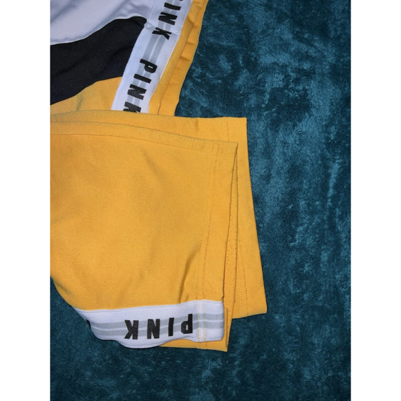PINK Victoria’s Secret Jogger Sweatpants Yellow Women’s Medium Stretch Y2K - Picture 4 of 12
